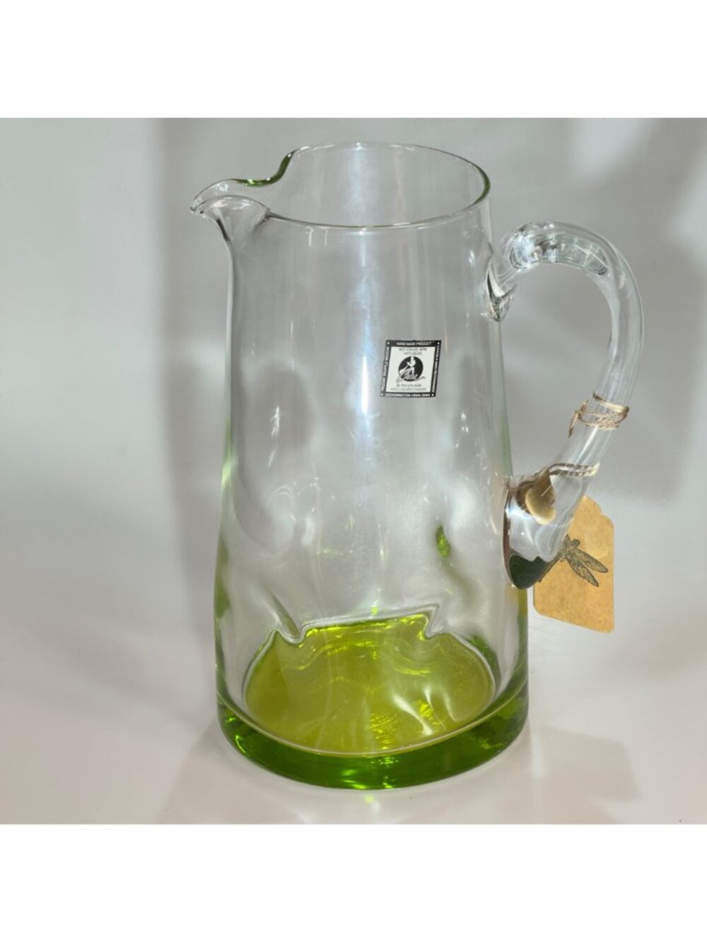 PartyLite Handmade Casa Glass Pitcher & Margarita Glass Set With Colorful Bases - Picture 13 of 16